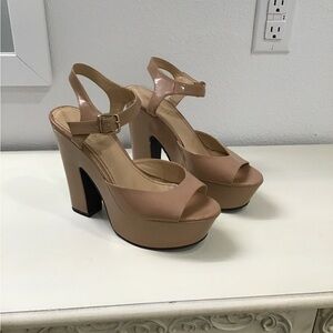 Elegant Nude Platform Heels